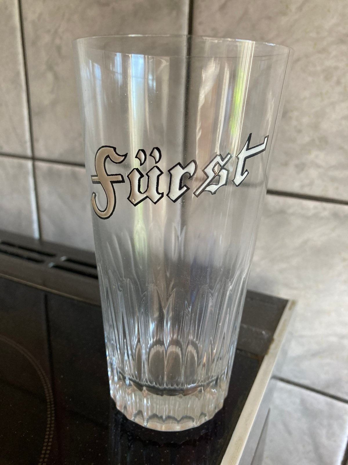 Geëmailleerd bierglas, Fürst, Verzamelen, Biermerken, Ophalen, Zo goed als nieuw, Glas of Glazen
