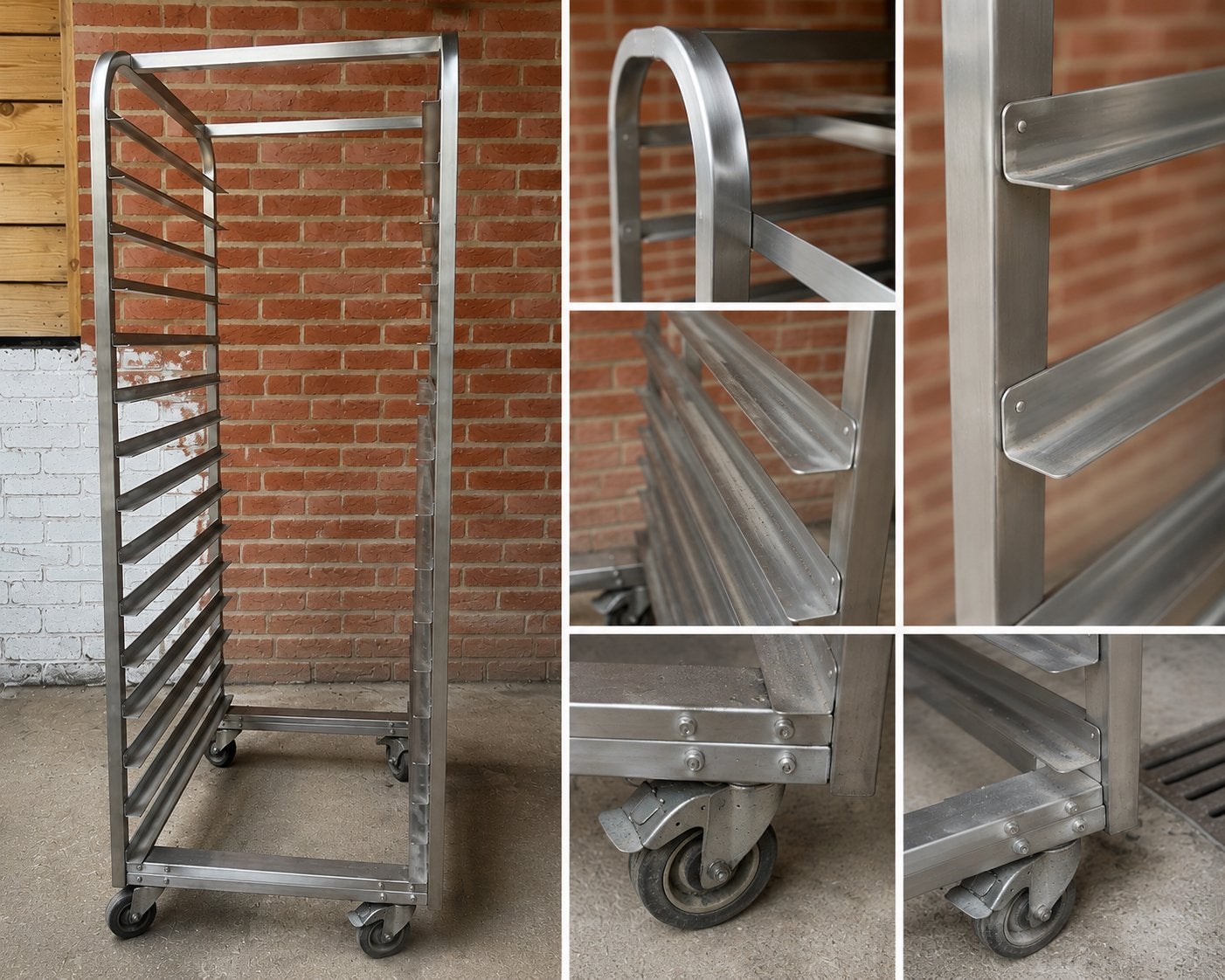 Chariots à pain doubles en acier inoxydable 6040, Articles professionnels, Enlèvement