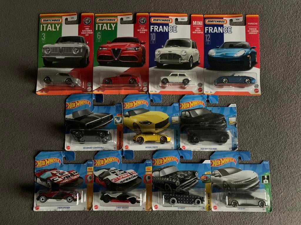 4 x Matchbox + 7 x Hot Wheels., Ophalen of Verzenden, Nieuw