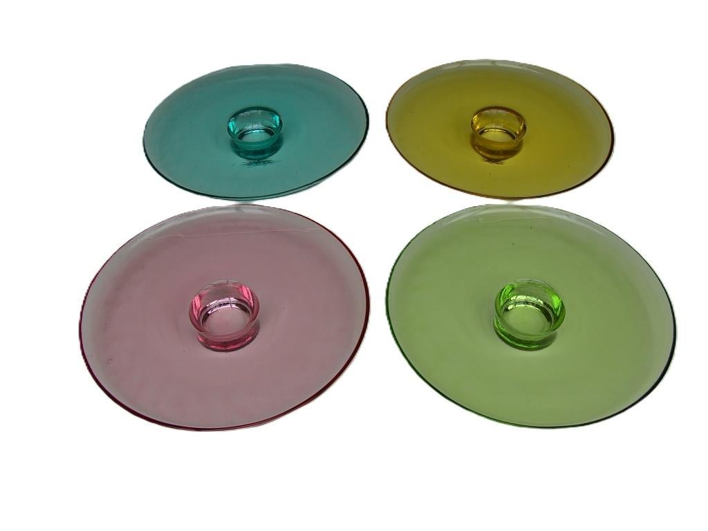 GLAZEN SCHALEN IN 4 PASTEL KLEUREN 32 cm NIEUW, Schaal, Rond, Nieuw, Ophalen of Verzenden