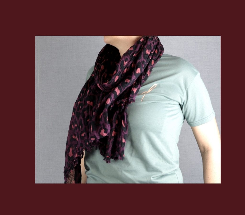 Bordeaux sjaal in luipaardmotief van Bershka, Kleding | Dames, Ophalen of Verzenden, Sjaal