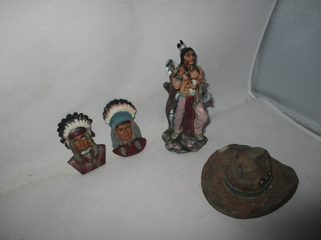 Indianen beeld plakijzers indiaan cowboyhoed verzamel, Ophalen of Verzenden, Gebruikt