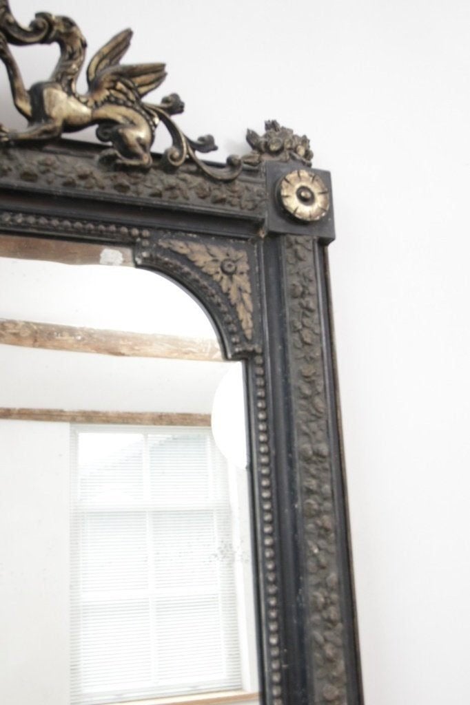 Miroir ancien du XIXe siècle avec griffons et table murale, Antiquités & Art, Enlèvement