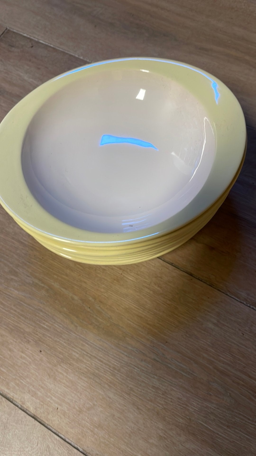 9 diepe pastel borden, Antiek en Kunst, Ophalen of Verzenden