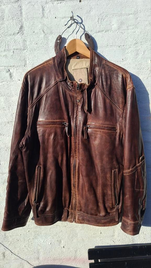 Leder zomer jas , Large, merk Trapper, Ophalen of Verzenden, Gedragen, Maat 52/54 (L), Bruin