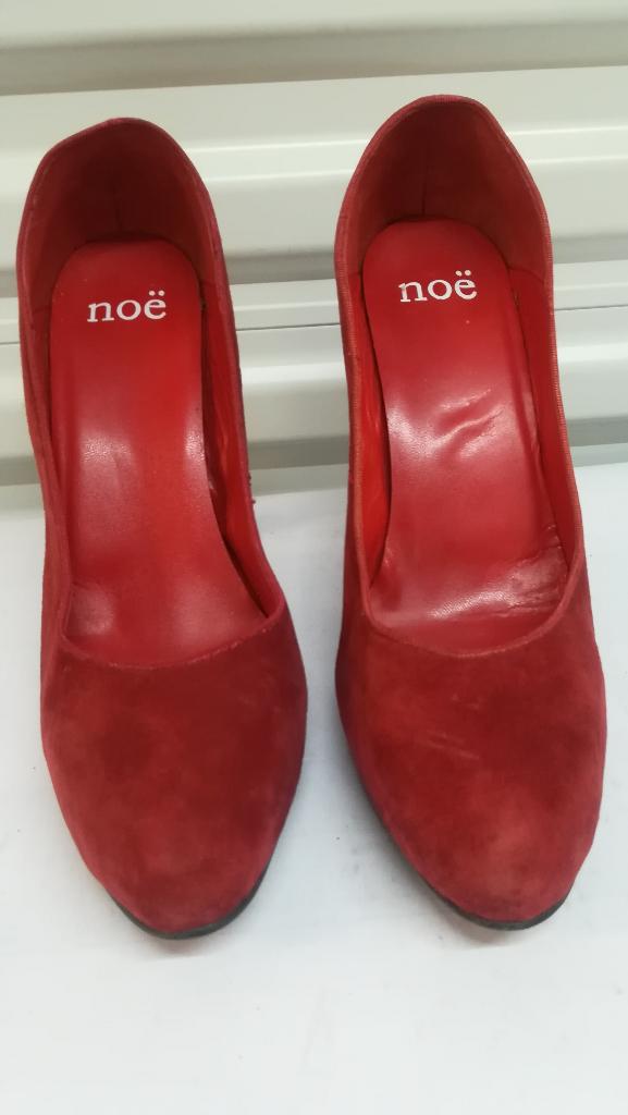 309B* NOE prachtige rode volledig lederen pumps (41), Pumps, Verzenden, NOE, Gedragen