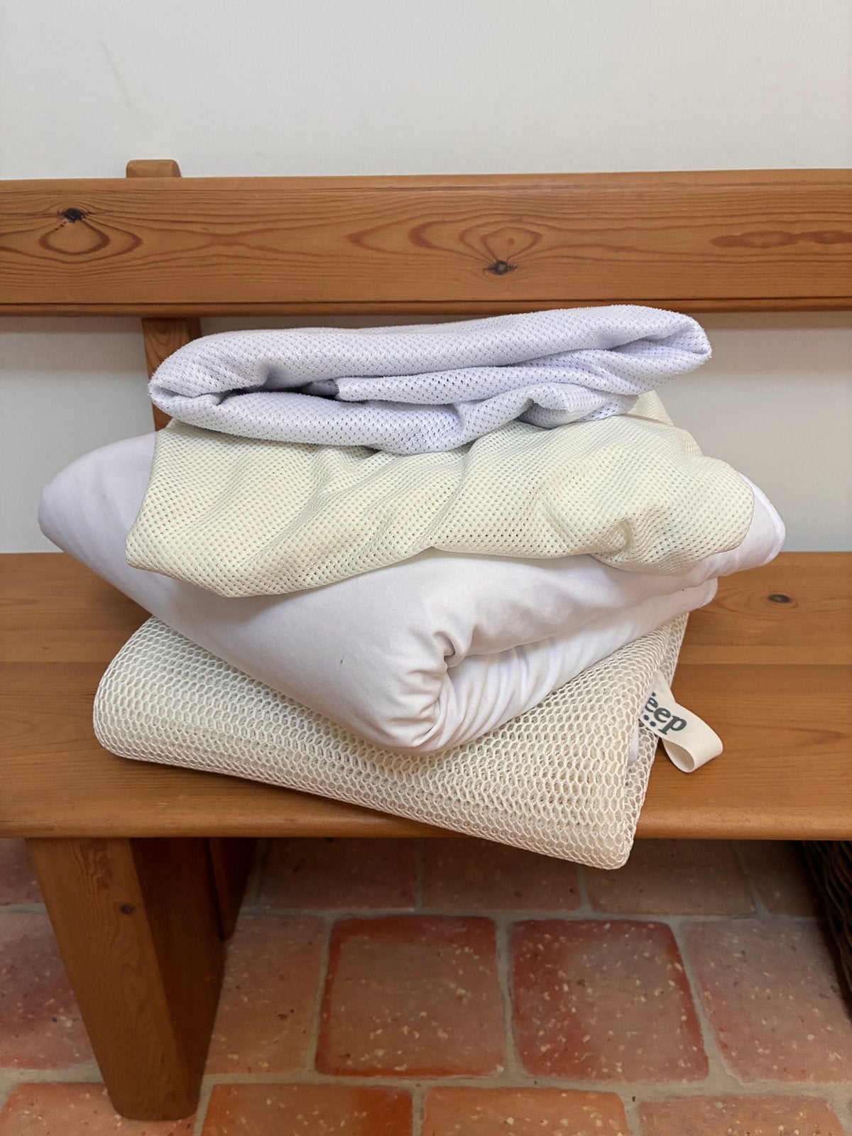 AeroSleep matrasbeschermers + overtrekken babybed (4st), Blanc, 120 cm, Comme neuf, Enlèvement