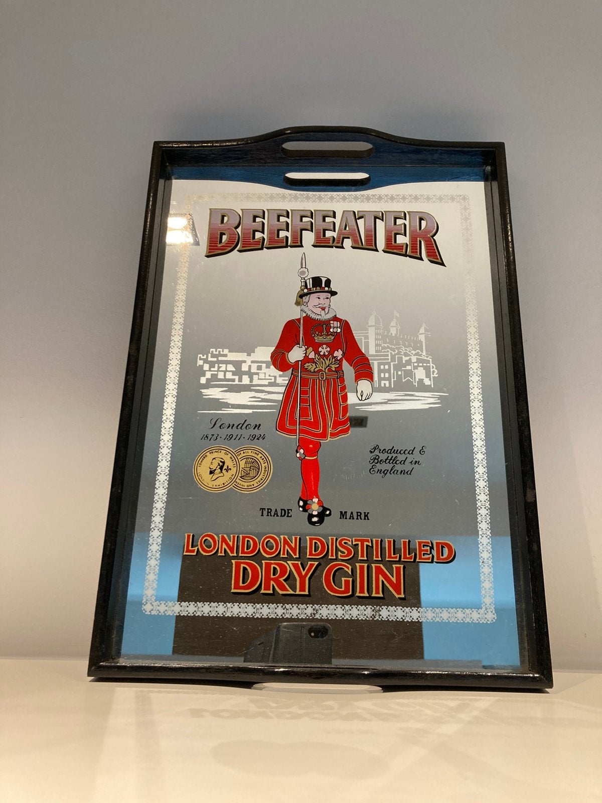 BEEFEATER GIN dienblad met spiegel, Ophalen, Zo goed als nieuw