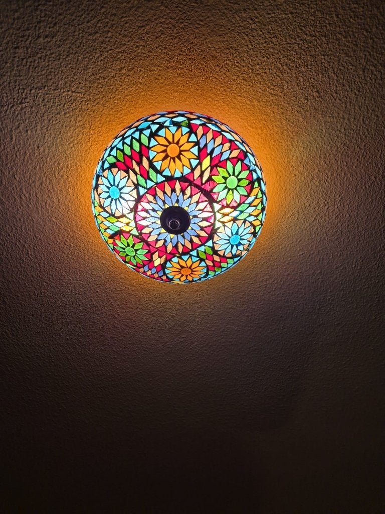 Mozaïek plafondlamp Turks/Marokkaans, Verzenden, Gebruikt, Plafondlamp