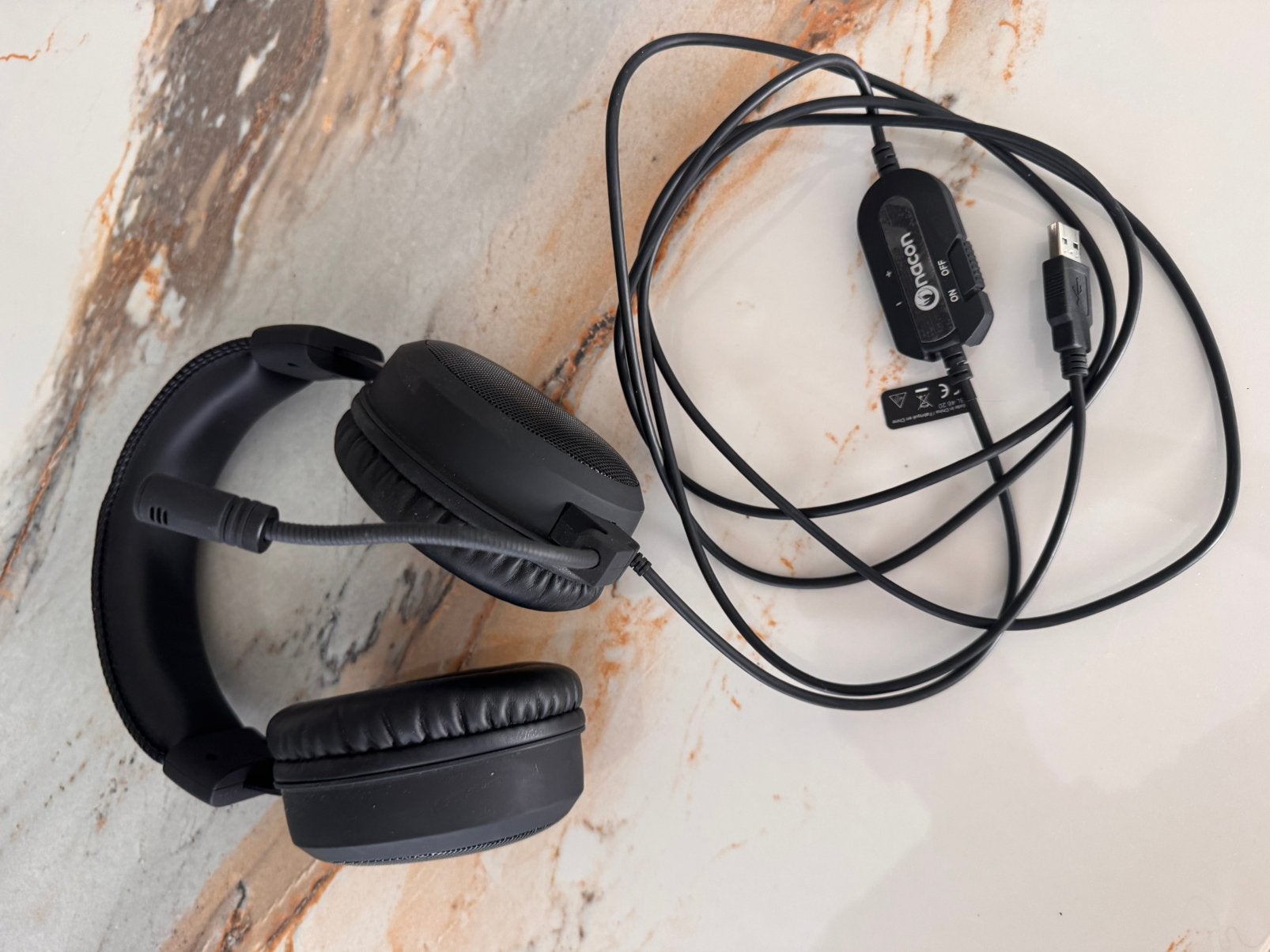 NACON Gaming headset USB-2,5m kabel + microfoon, Computers en Software, Headsets, Ophalen, Gaming headset, Zo goed als nieuw