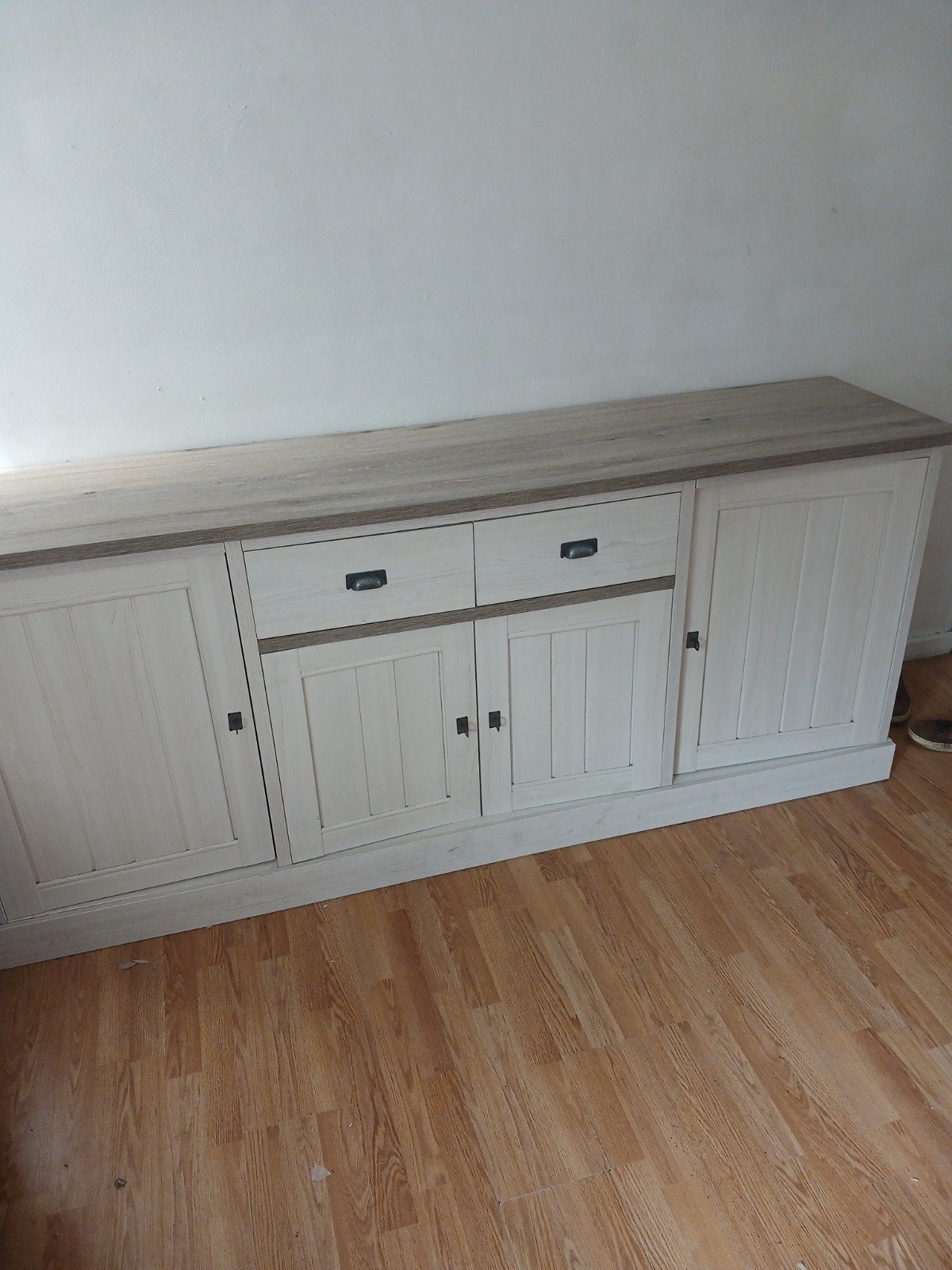 Dressoir YORK 4 deuren - Lariks & Crystal Oak Beige, Ophalen, Gebruikt