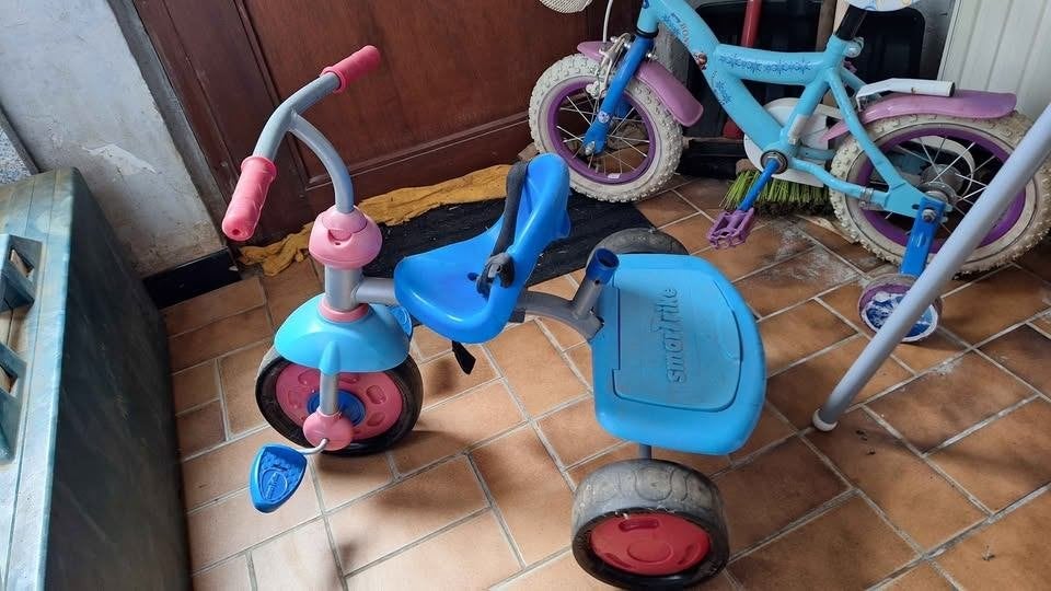 Driewieler met stang, Ophalen, Gebruikt, Terugtraprem