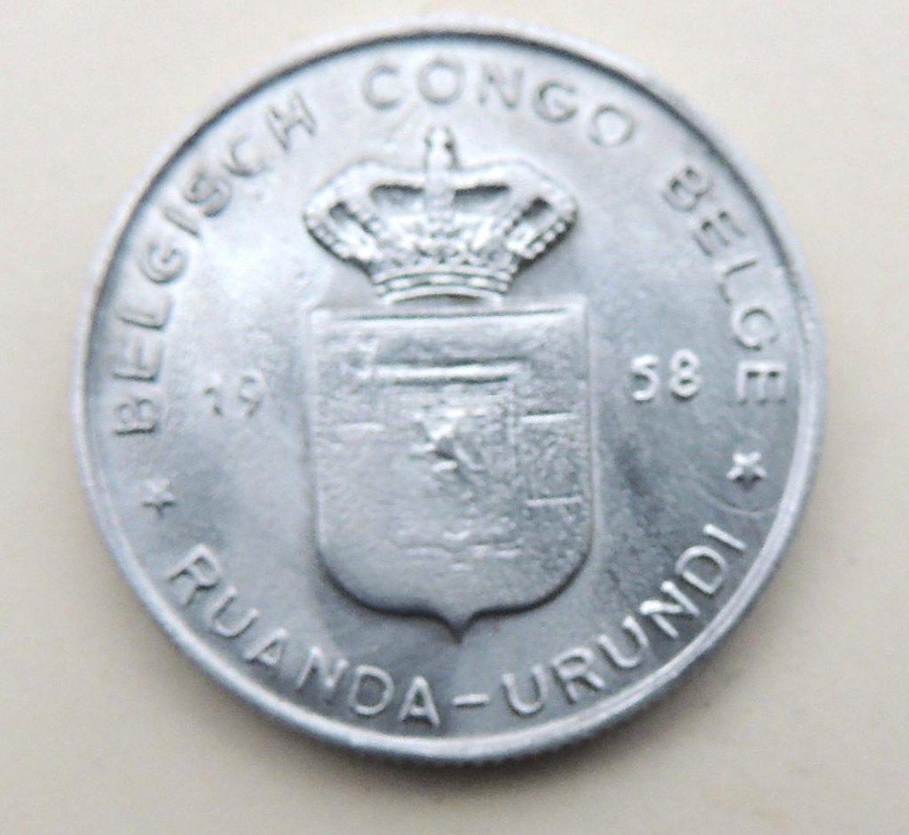 1958 1 franc Congo Belge Ruanda Urundi, Timbres & Monnaies, Monnaies | Belgique, Envoi, Métal, Monnaie en vrac