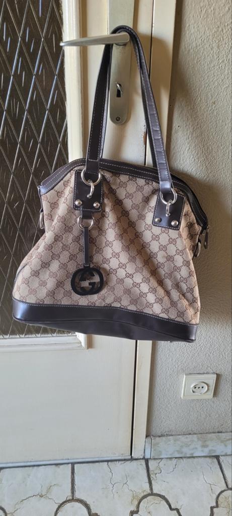 Vintage Gucci handtas, Handtassen en Accessoires, Tassen | Damestassen, Ophalen, Gebruikt, Beige, Handtas
