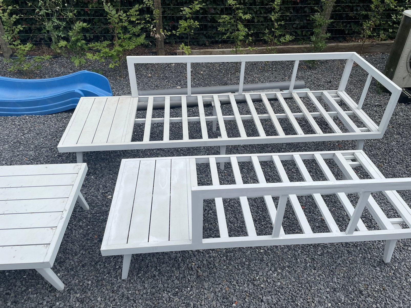 Lounge zetel tuin, Tuin en Terras, Ophalen, Gebruikt, Bijzettafel, Aluminium