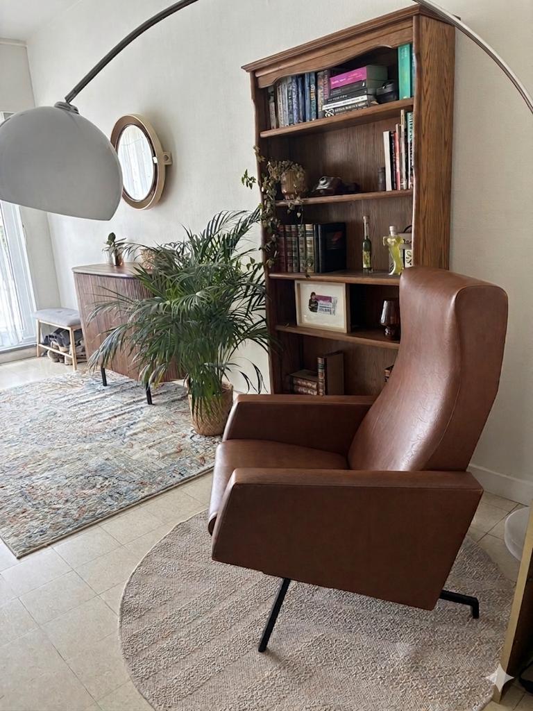 ‘Trelax’ fauteuil Pierre Guariche voor Meurop, Huis en Inrichting, Fauteuils, Ophalen, Zo goed als nieuw