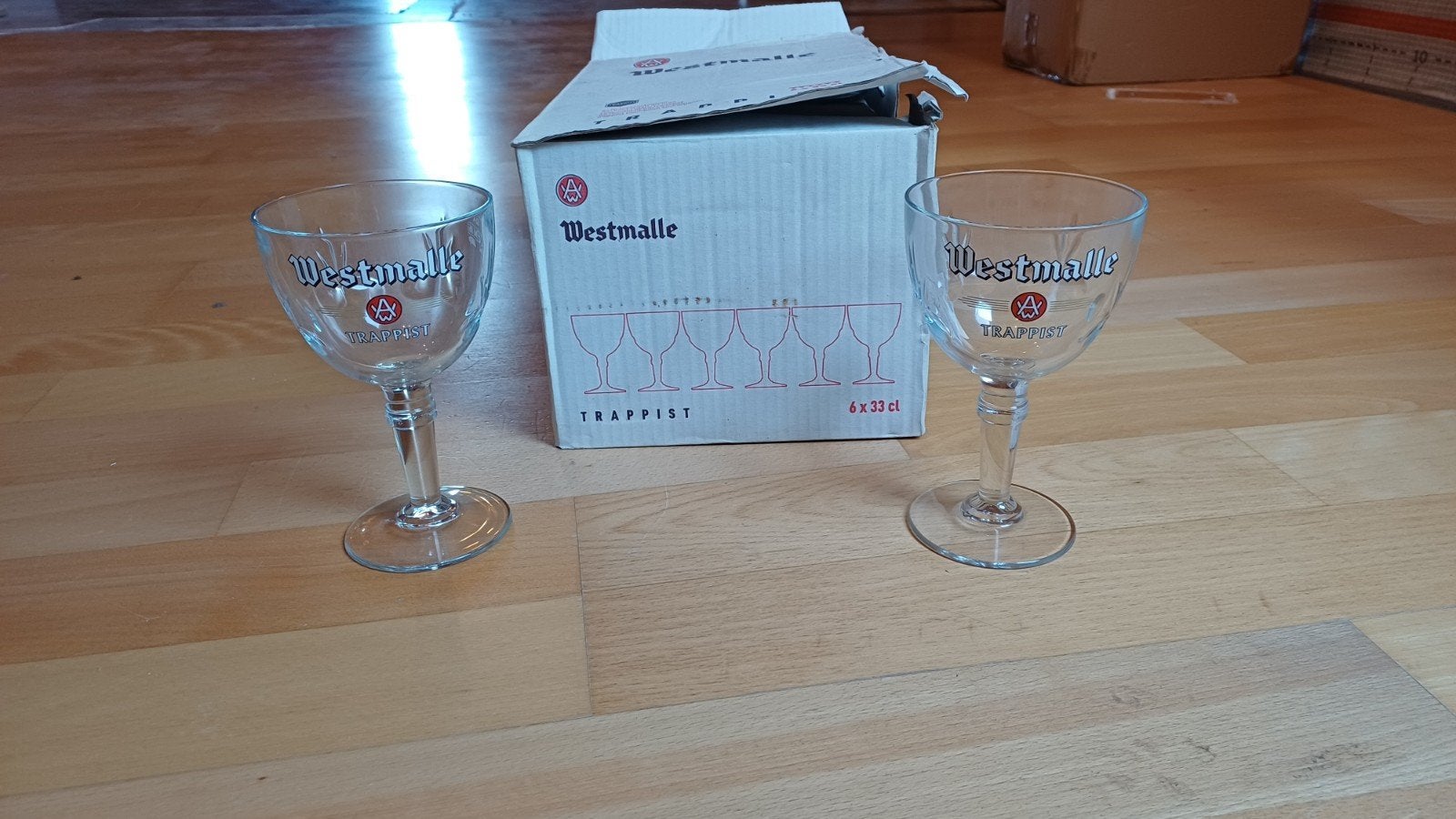 Westmalle glazen 6x, Ophalen