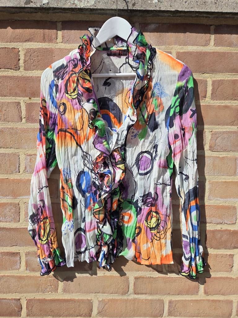 Chique kleurrijk hemd je m'habille comme ca maat 40, Kleding | Dames, Maat 38/40 (M), Wit, Nieuw, Ophalen of Verzenden