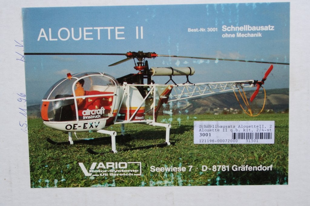 Vario 3001 Alouette II helicopter romp kit, Hobby en Vrije tijd, Modelbouw | Radiografisch | Helikopters en Quadcopters, Zo goed als nieuw
