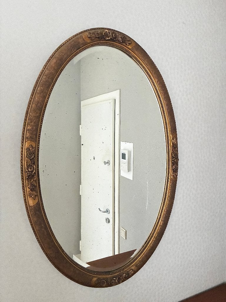 Ovale barokspiegel, Ophalen, Gebruikt, Minder dan 100 cm, Ovaal