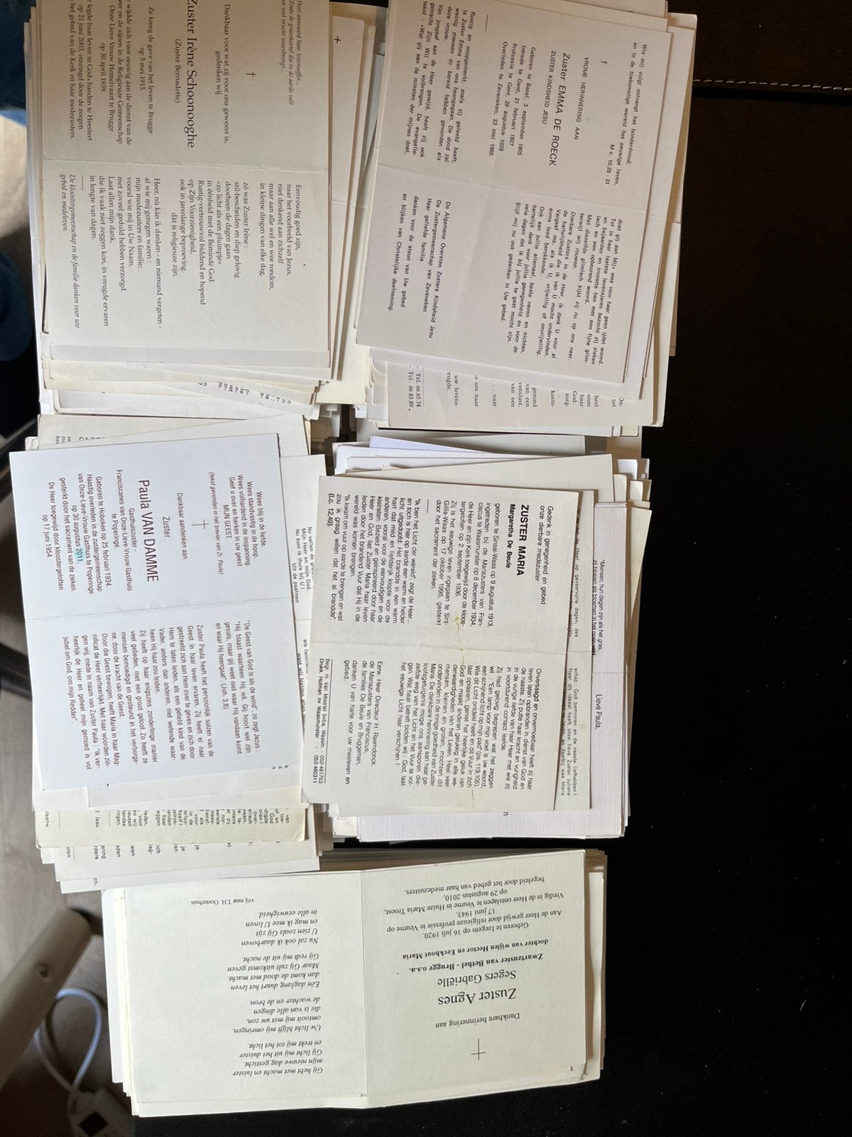 1655 cartes de prière Sœurs du monastère, Envoi, Image pieuse