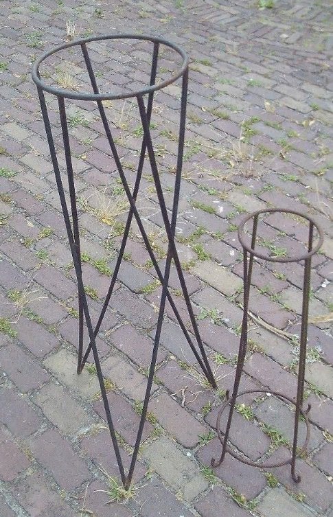 2 porte-pots de fleurs en métal robustes, Jardin & Terrasse, Enlèvement, Utilisé, Métal, Intérieur