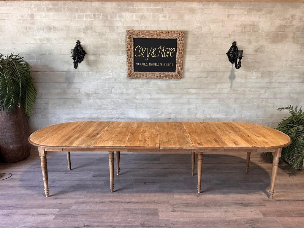 Verlengbare eettafel in eikenhout - van 110 cm tot 350 cm, Comme neuf, Chêne, Ovale, 200 cm ou plus