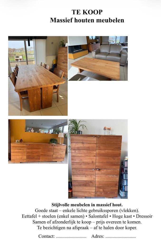 meubles en bois massif, Maison & Meubles, Armoires | Autre, Enlèvement, Utilisé