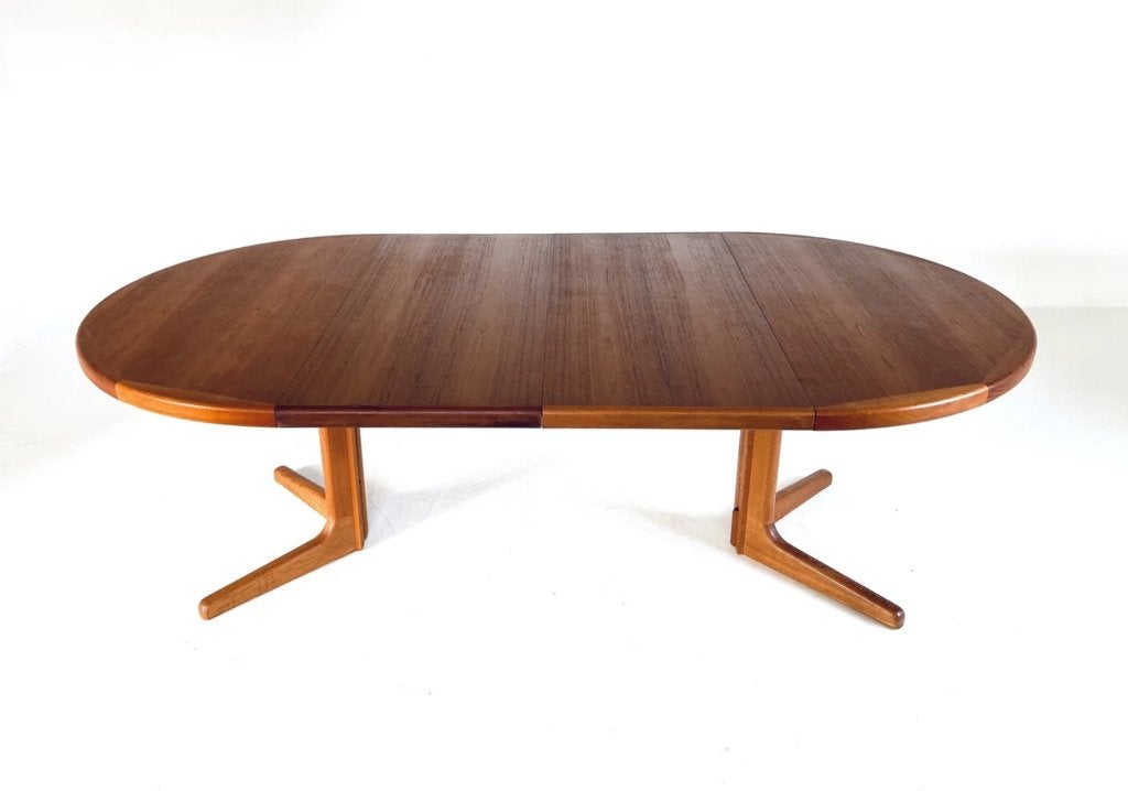 Vintage Deense ronde uitschuifbare eettafel tafel, Huis en Inrichting, Tafels | Eettafels, Gebruikt, Rond, Ophalen