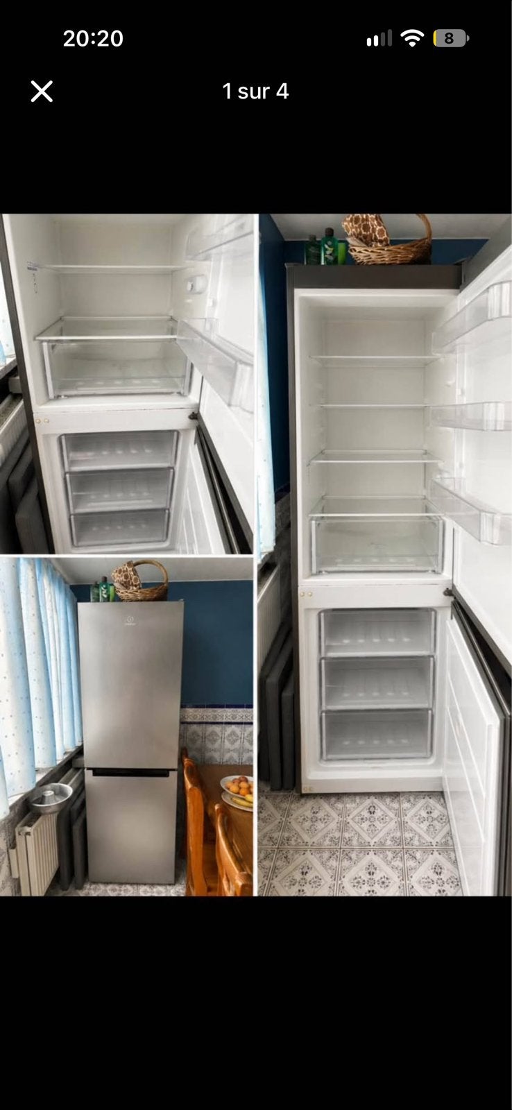 Frigo congélateur Indesit, Congélateur, Classe énergétique A ou plus économe, 90 cm ou plus, 160 cm ou plus