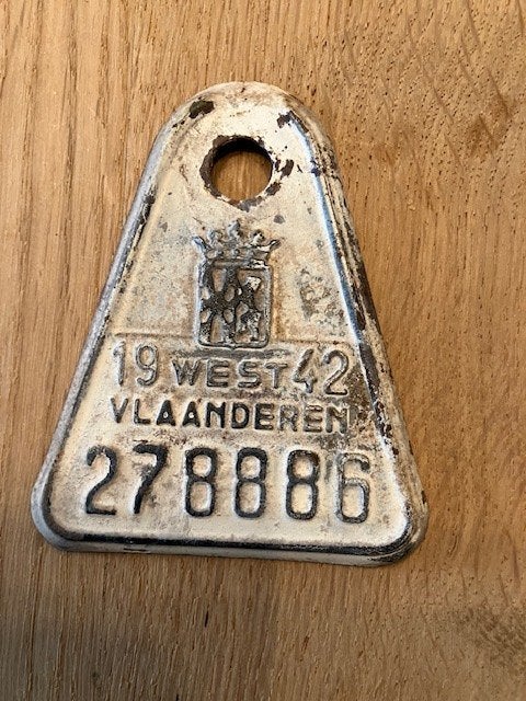 Fietsplaat / Plaque de velo West Vl 1942, Envoi