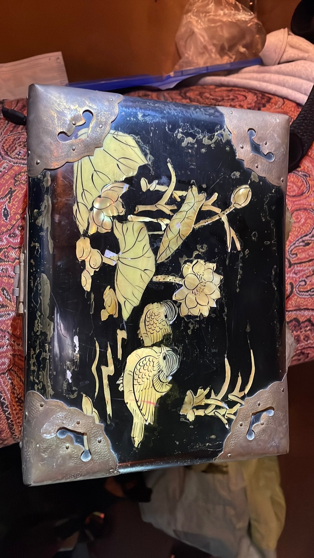 "parelmoer" en "messing", Antiek en Kunst, Ophalen of Verzenden