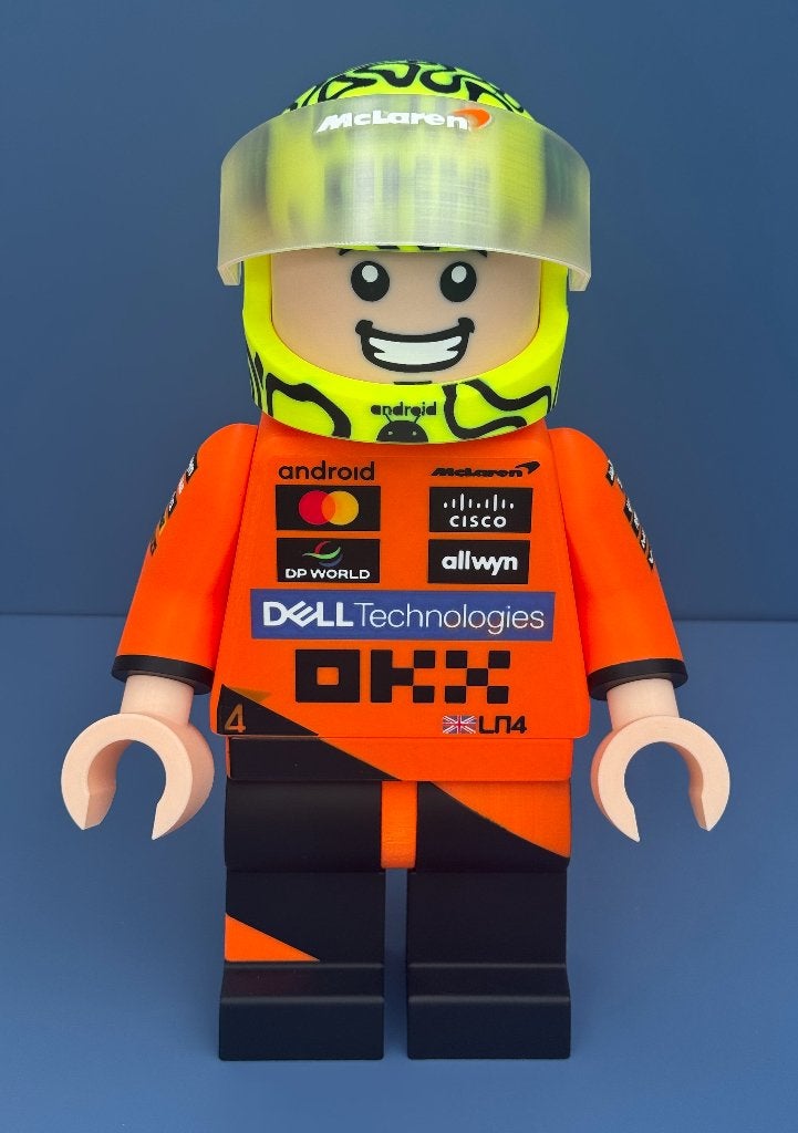Lando Norris minifig - McLaren F1 team - 40cm groot, Ophalen of Verzenden, Nieuw