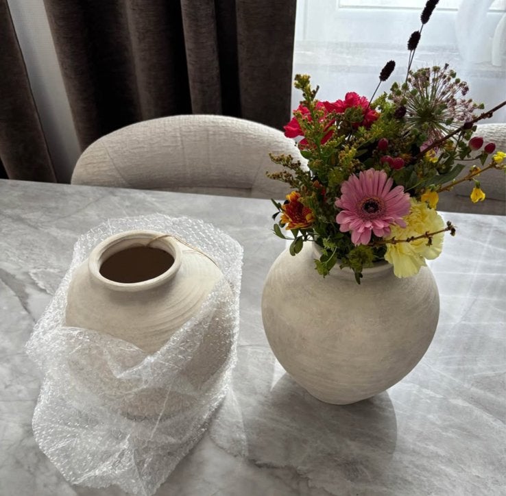 Vase en terre cuite faite à la main – neuve, Ophalen of Verzenden, Zo goed als nieuw