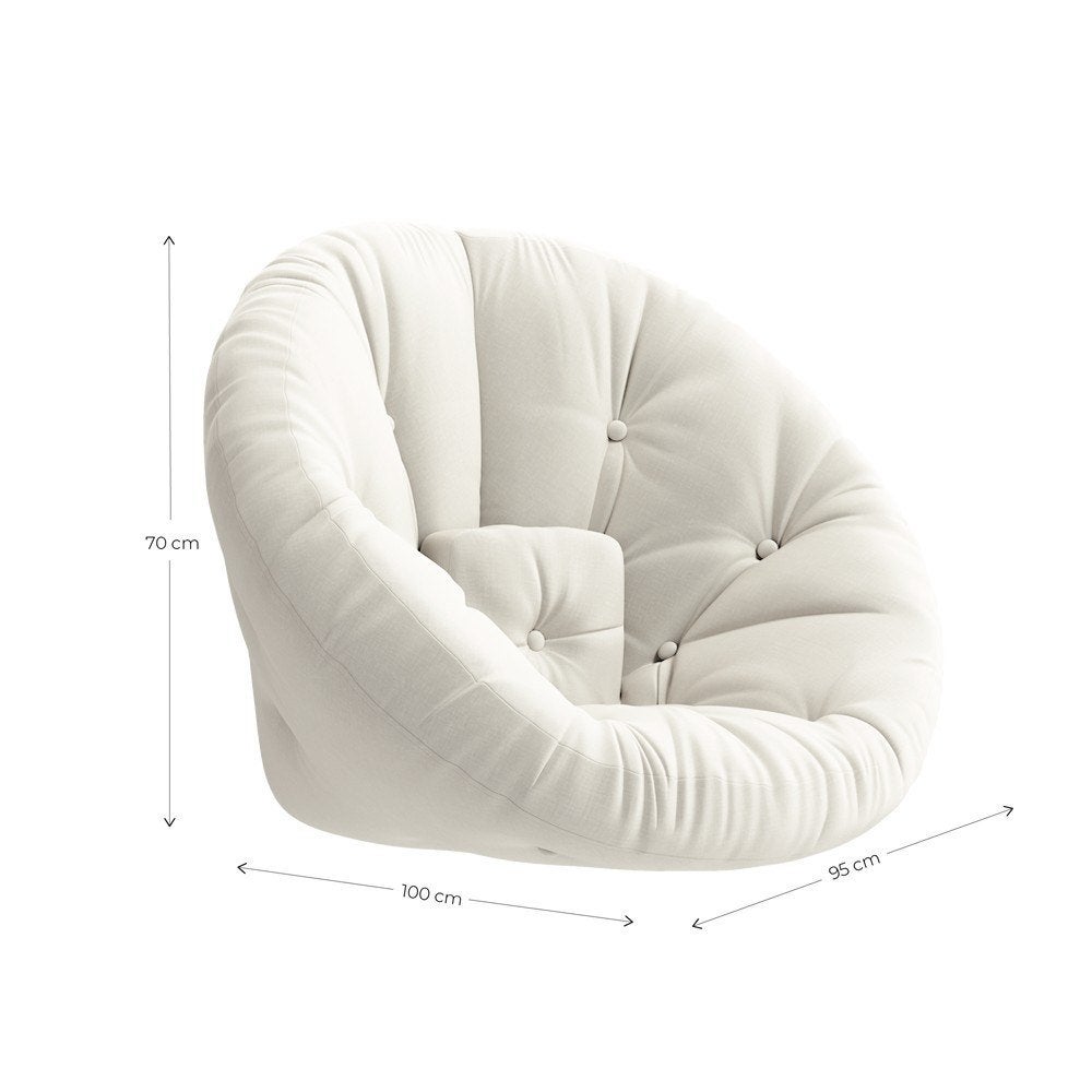 Fauteuil futon convertible Karup design Nido blanc, Maison & Meubles, Chambre à coucher | Lits, Enlèvement, Comme neuf, Blanc