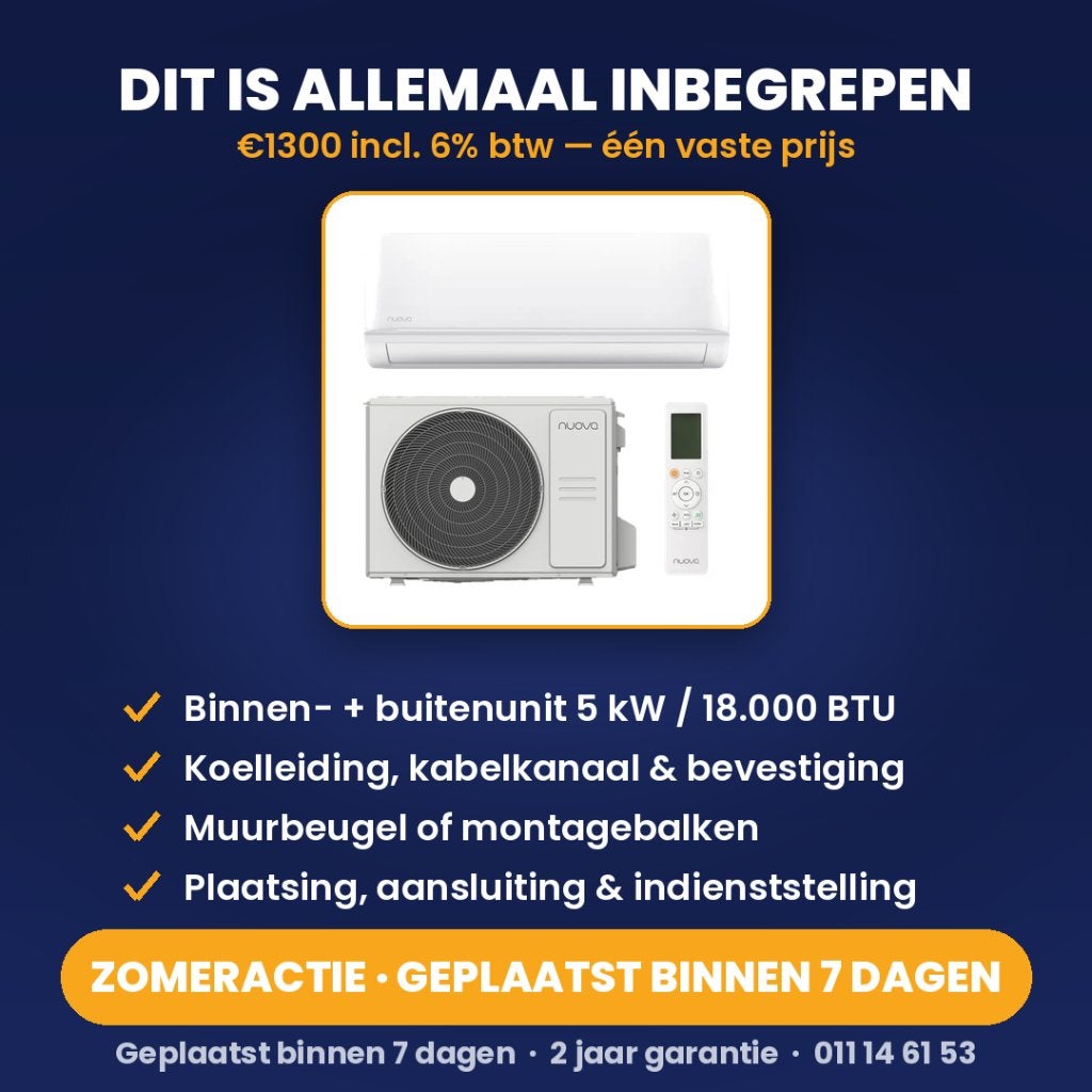 Nuova Premium 5 kw woonkamer, Ophalen, Sales@limsolar.be, Koelen en Ontvochtigen, Nieuw