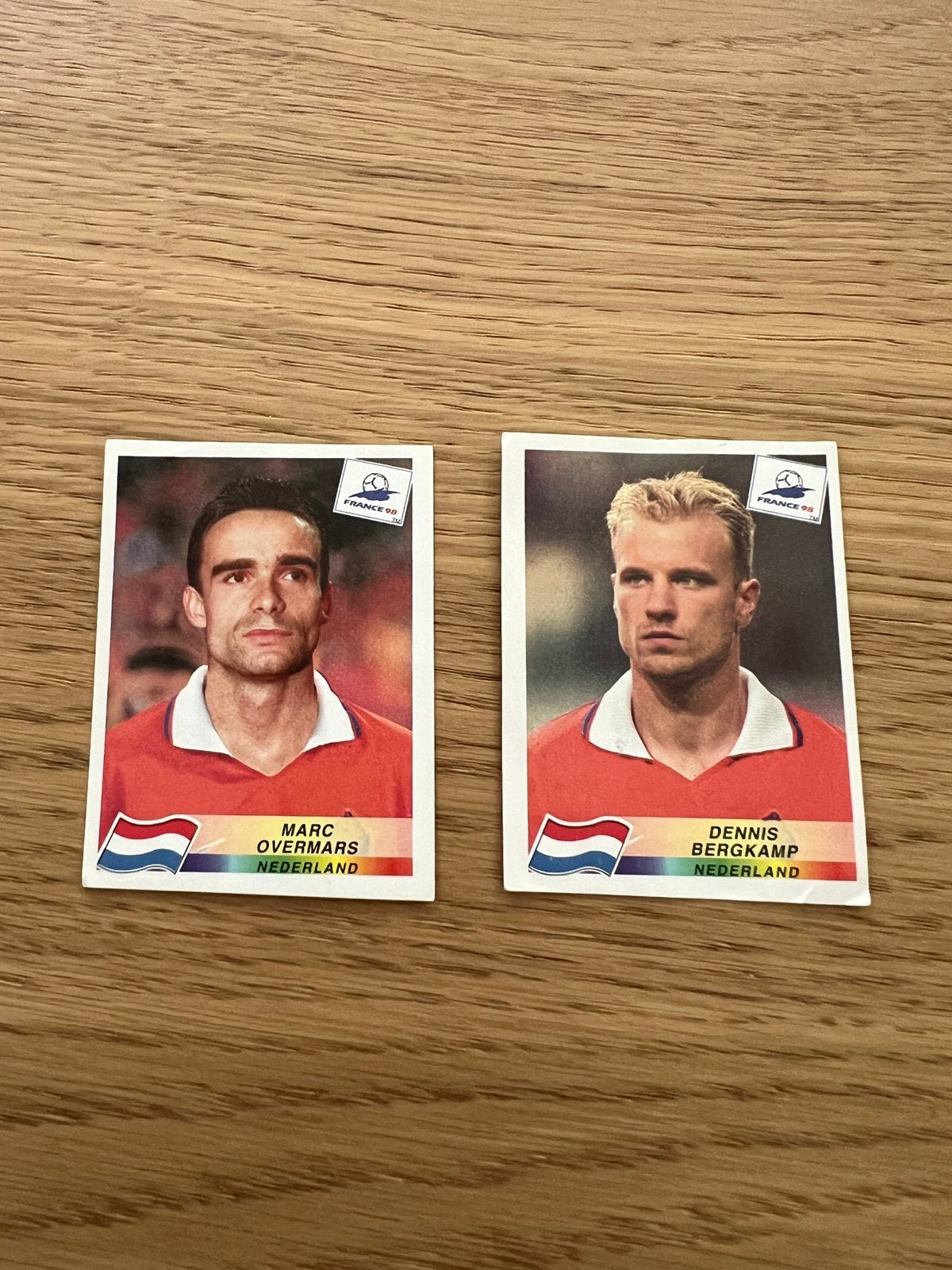 Panini stickers Bergkamp - Overmars (WK 98 Frankrijk), Enlèvement ou Envoi, Comme neuf