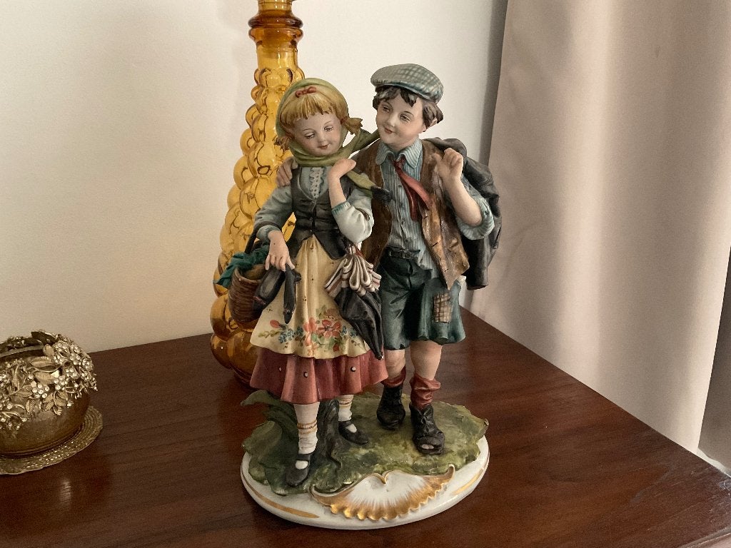 Zeer gedetailleerd porselein beeld Capodimonte Edoardo Tasca, Ophalen of Verzenden