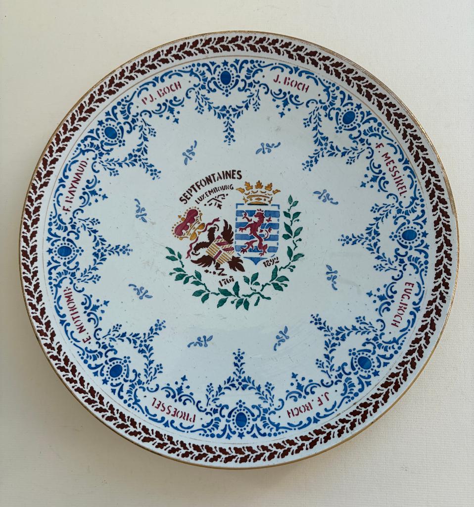 Septfontaines Luxembourg 1767-1892 • Assiette 1892 BOCH, Antiquités & Art, Envoi