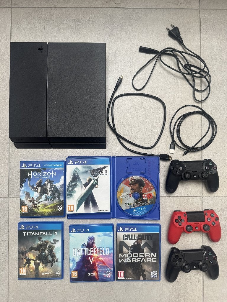PlayStation 4 + 3 controllers + 6 games, Consoles de jeu & Jeux vidéo, Enlèvement ou Envoi, 2 joueurs, Utilisé, Autres genres