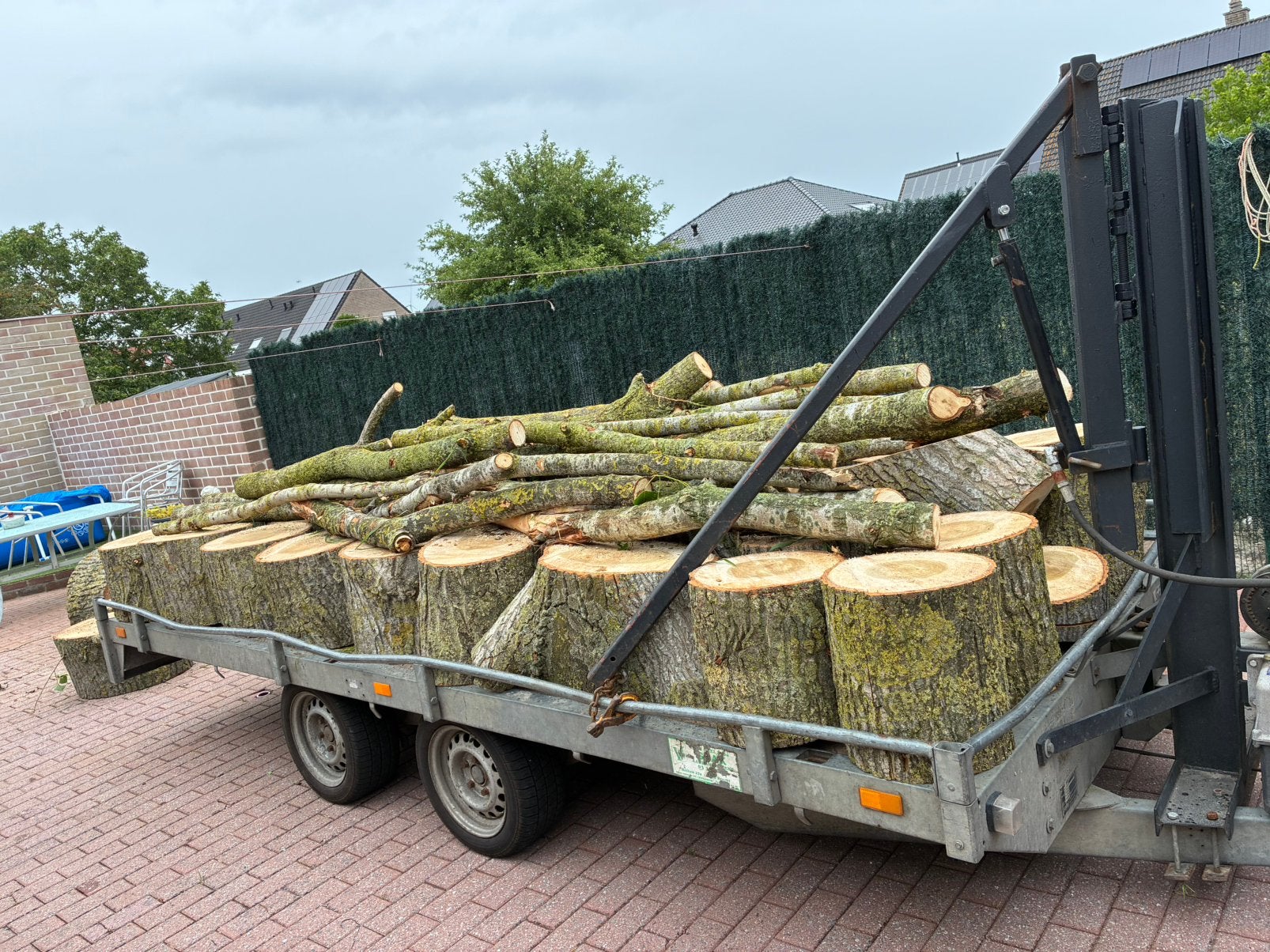 Gezaagd op 30 cm popelier, Tuin en Terras, Brandhout, Ophalen, Blokken
