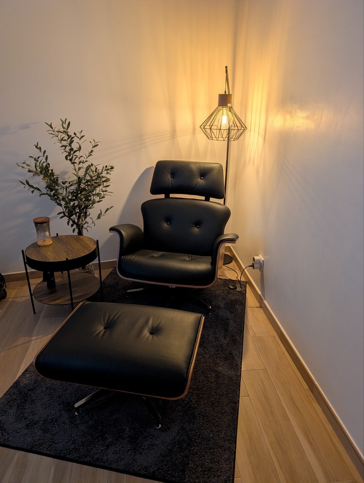 fauteuil lounge inspiration eames, Enlèvement, Comme neuf, Cuir