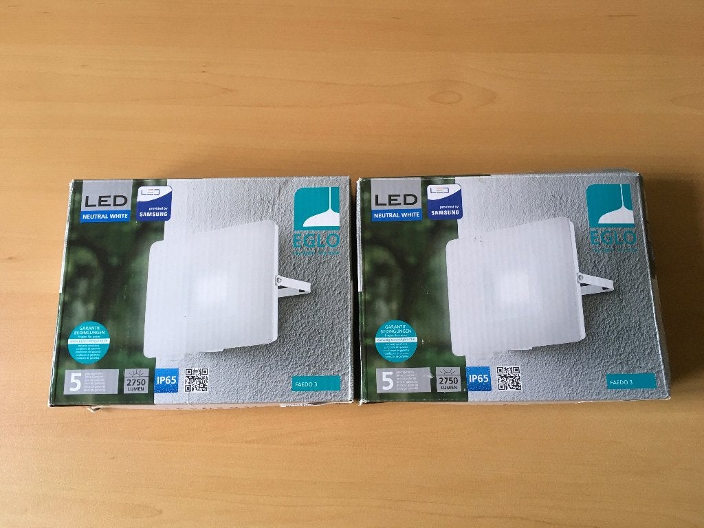 2 LED Wandlampen voor buiten Faedo 3 van Eglo, NIEUW, Tuin en Terras, Buitenverlichting, Nieuw, Wandlamp, Aluminium, Led, Ophalen