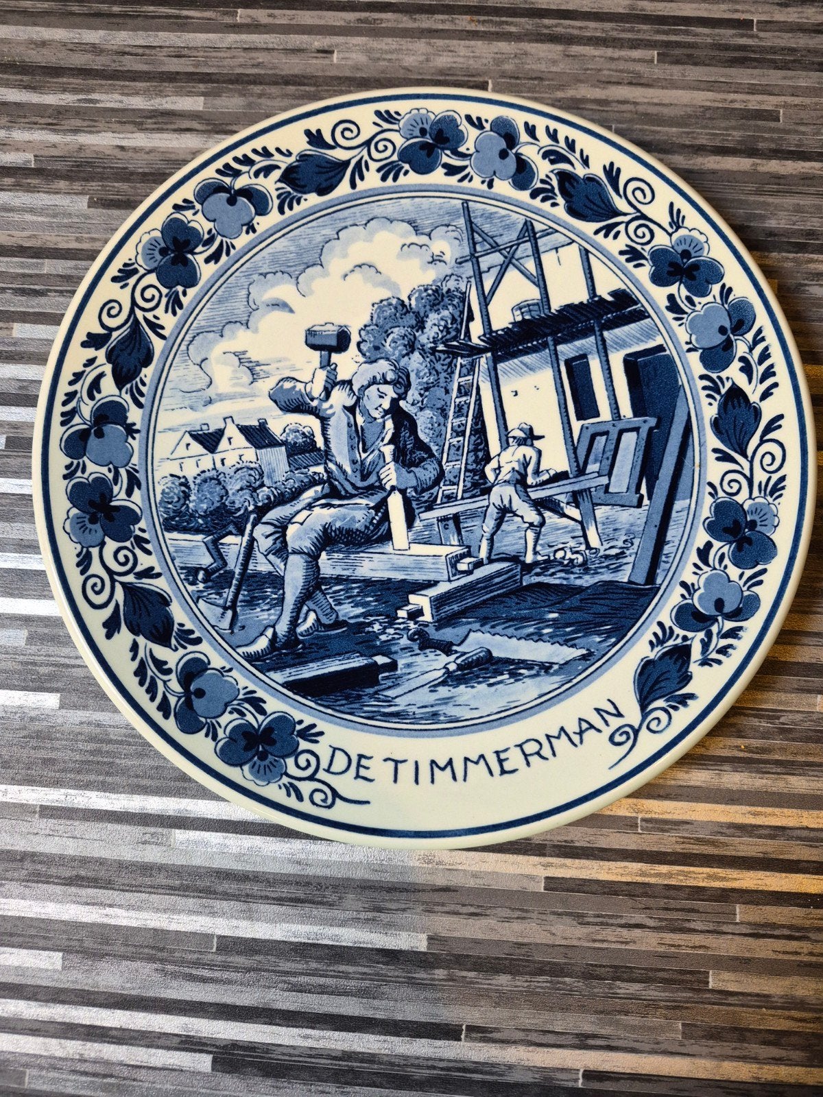 wandbord delfts blauw "de timmerman" , royal Goedewaagen, Ophalen of Verzenden