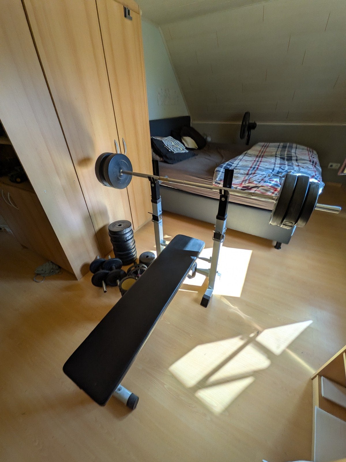 Complete bench press set met bank en gewichten, Enlèvement ou Envoi