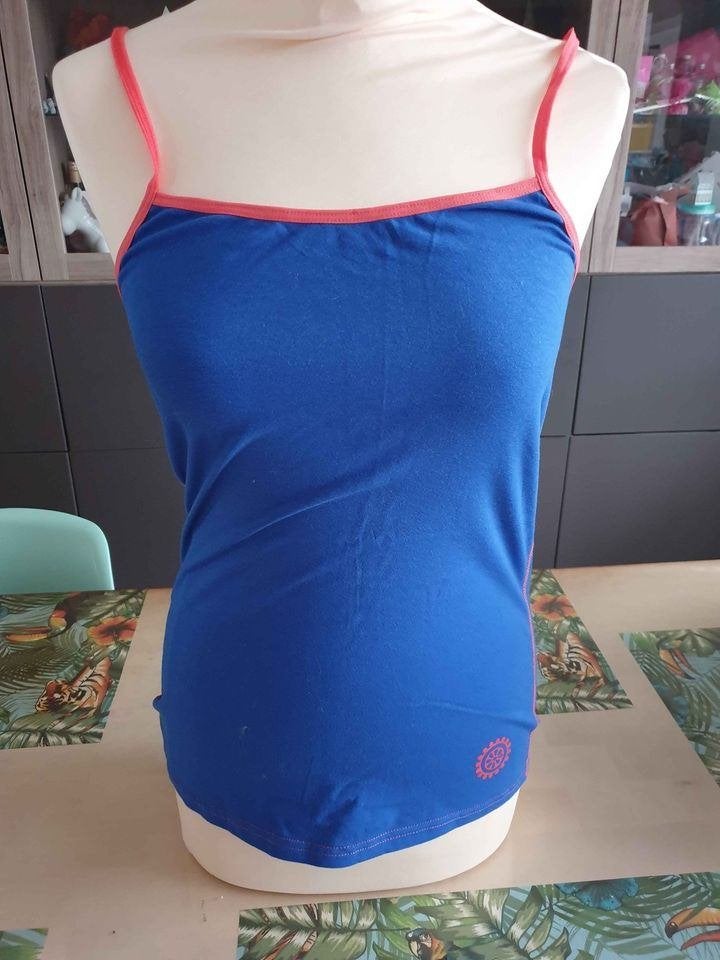 Mylene home & interieur blauw/oranje topje dames, Kleding | Dames, Ophalen of Verzenden, Nieuw, Maat 42/44 (L), Blauw