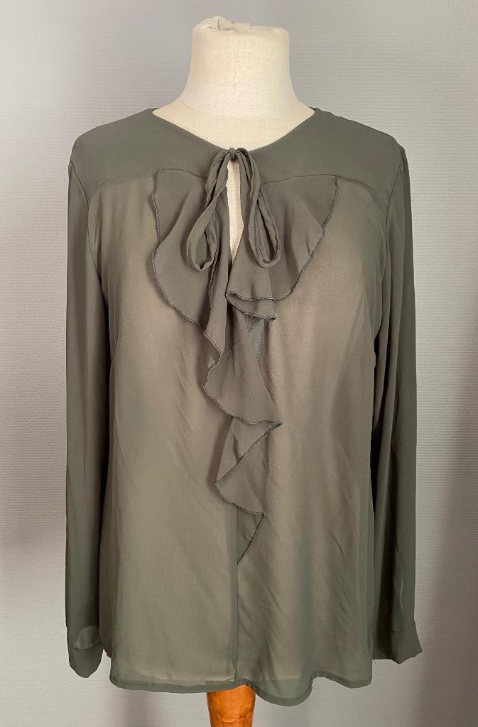 Khaki-kleurige transparante blouse Julie Mode maat M/L, Kleding | Dames, Maat 38/40 (M), Julie Mode, Verzenden, Nieuw