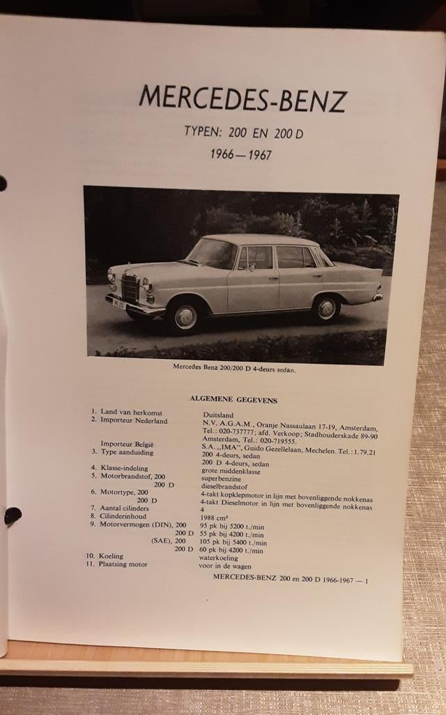 Mercedes 200 200d Heckflose technische fiche, Ophalen of Verzenden, Zo goed als nieuw, Mercedes