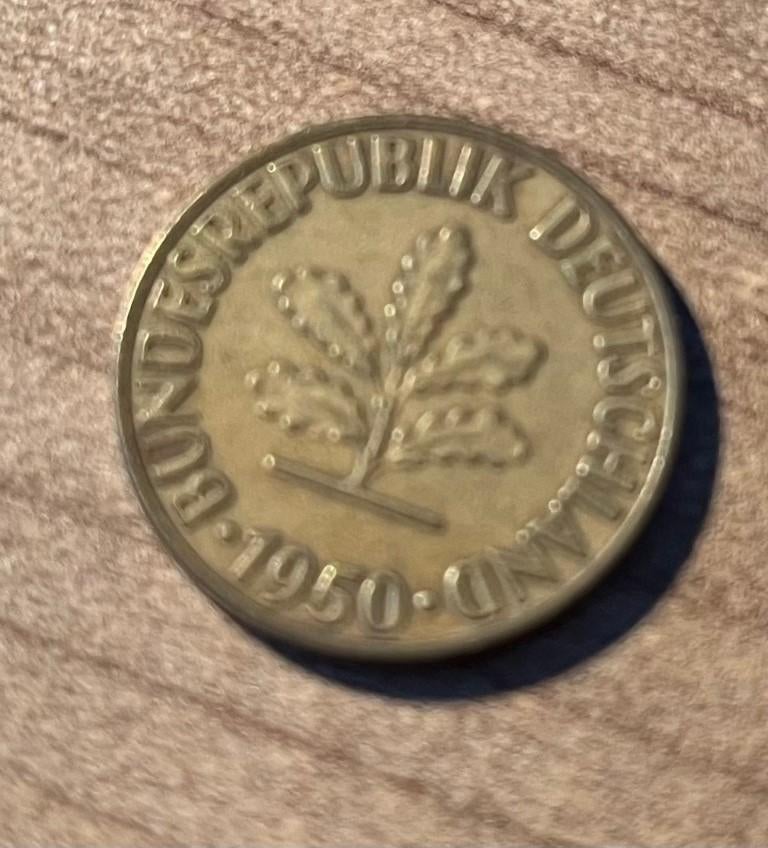 Duitse 10 Pfennig, 1950 Duitse Munten, Postzegels en Munten, Ophalen of Verzenden