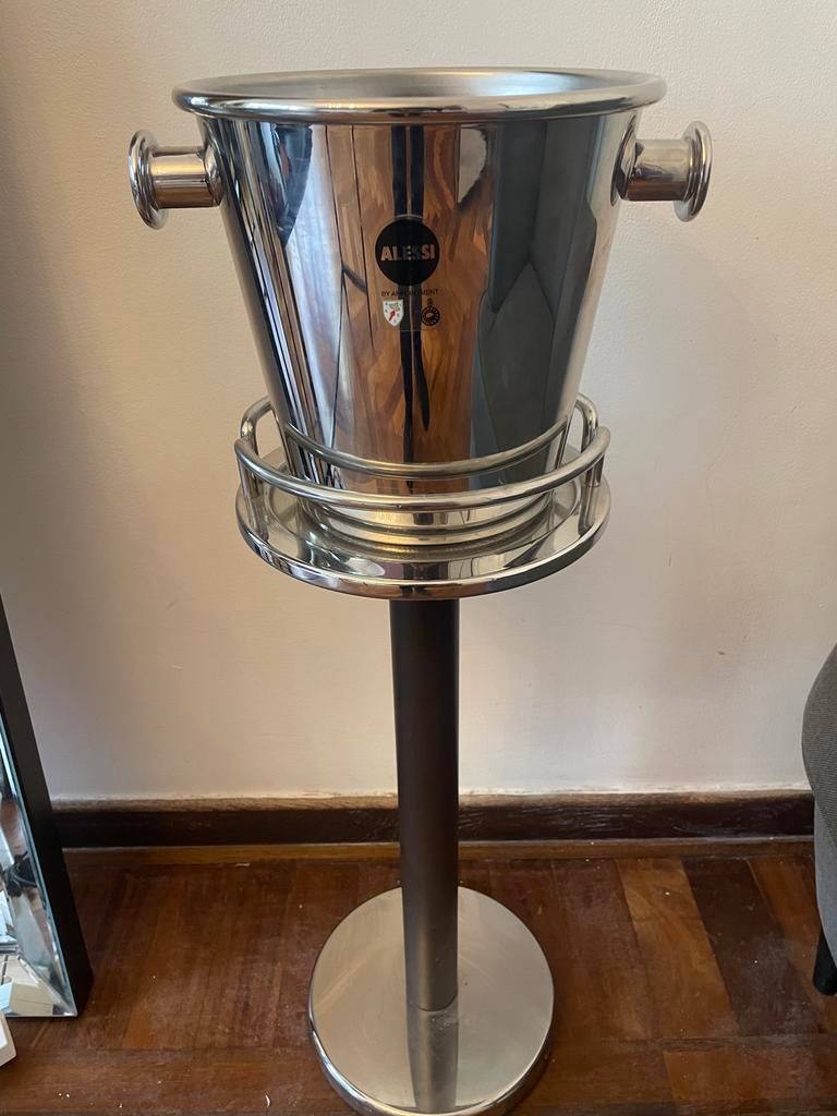 Alessi  champagne Weinkoeler+weinstandaart RVS, Neuf, 75 cm ou plus, Moins de 5 bouteilles, Enlèvement